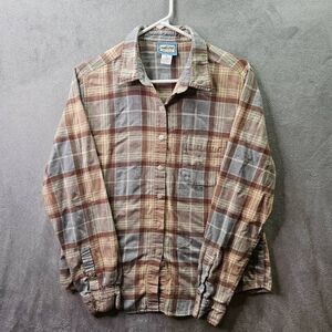 Pendleton Originals Shirt Mens Large Tan Plaid Long Sleeve Button Up Flannel
